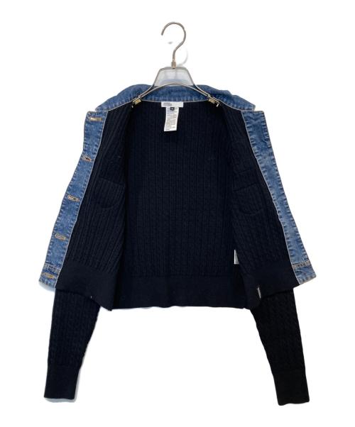 DOUBLE STANDARD CLOTHING（ダブルスタンダードクロージング）DOUBLE STANDARD CLOTHING (ダブルスタンダードクロージング) ドッキングデニムニット　0209-540-253A ブラック×インディゴ サイズ:36の古着・服飾アイテム