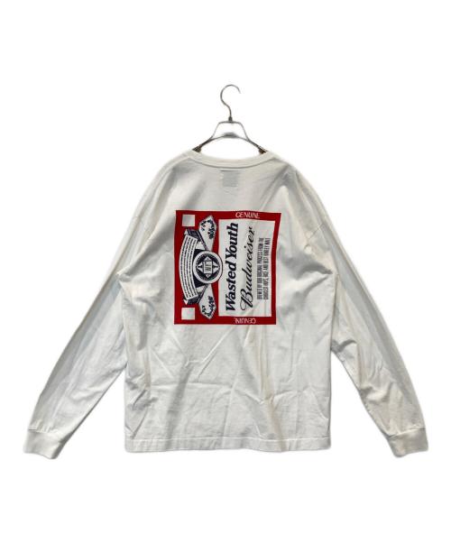 WASTED YOUTH（ウェイステッドユース）Wasted Youth (ウェイステッドユース) BUDWEISER (バドワイザー) ロングスリーブTシャツ ホワイト サイズ:XLの古着・服飾アイテム