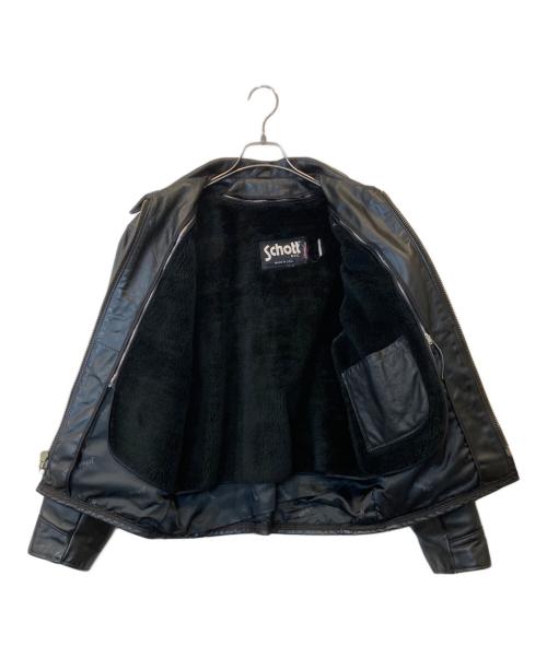 Schott（ショット）Schott (ショット) ボアライナー付シングルライダースジャケット　AT101 ブラック サイズ:40の古着・服飾アイテム