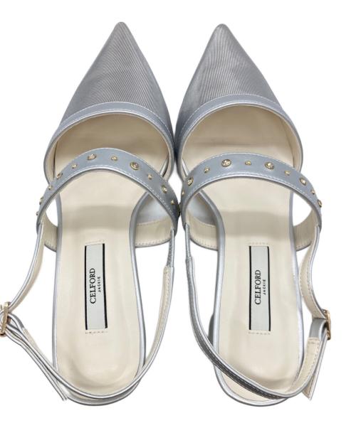 CELFORD（セルフォード）CELFORD (セルフォード) ビジュースタッズチュールパンプス CWGS242503 シルバー サイズ:37の古着・服飾アイテム