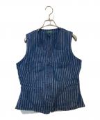 LAUREN RALPH LAURENローレンラルフローレン）の古着「ストライプベスト」｜インディゴ