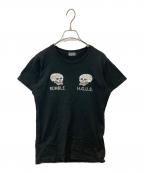 Hysteric Glamourヒステリックグラマー）の古着「刺繍スカルＴシャツ　01171CT04」｜ブラック