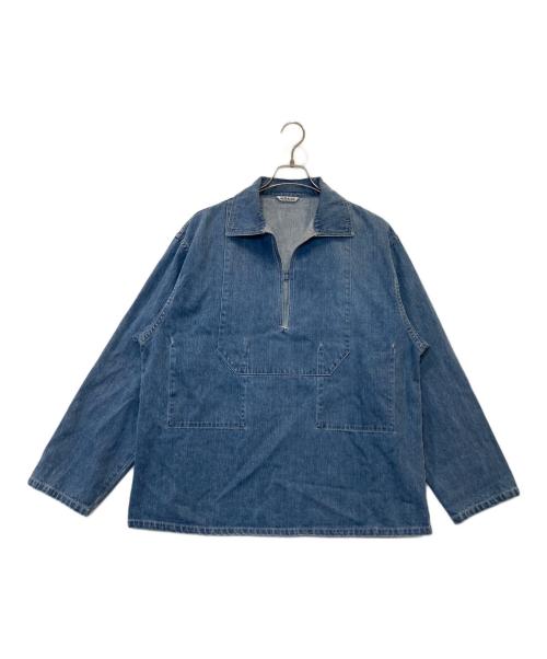 AURALEE（オーラリー）AURALEE (オーラリー) Selvedge Faded Light Denim P/O Shirt セルビッジフェイデッドライトデニムプルオーバーシャツ A24SS02DE インディゴ サイズ:3の古着・服飾アイテム