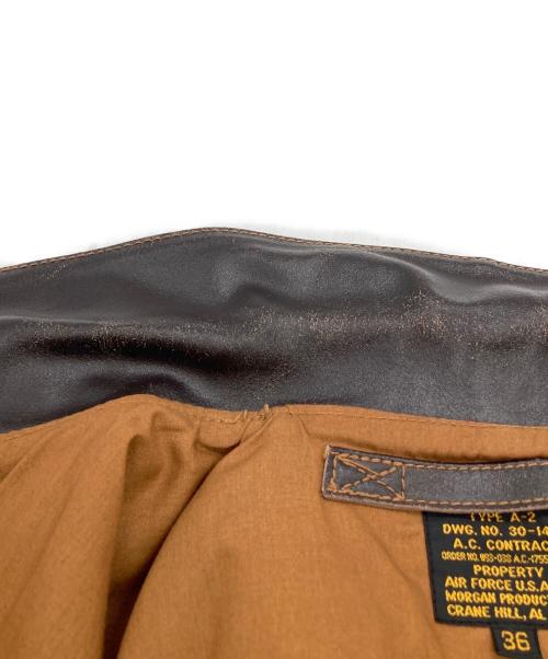 MORGAN PRODUCTIONS（モーガン プロダクションズ）MORGAN PRODUCTIONS (モーガン プロダクションズ) A-2フライトジャケット 30-1415 ブラウン サイズ:36の古着・服飾アイテム