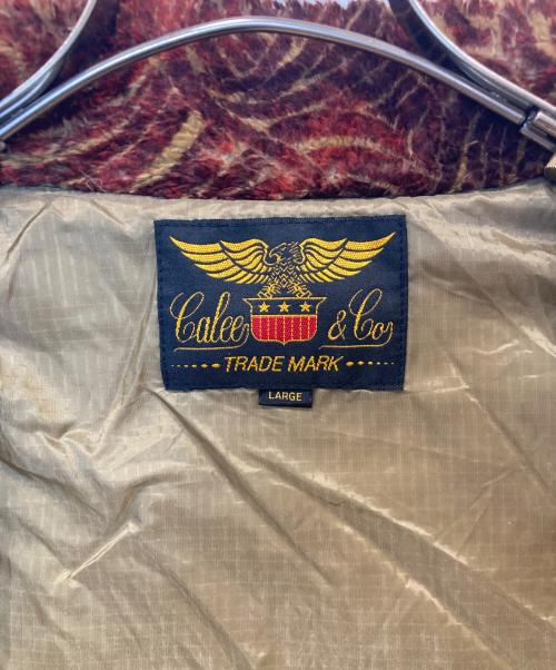 CALEE（キャリー）CALEE (キャリー) spiral pattern fleece jacket スパイラル パターン フリース ジャケット オレンジ サイズ:Lの古着・服飾アイテム