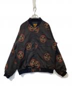 CALEEキャリー）の古着「JACQUARD ORIENTAL PATTERN LIB JACKET（ジャカードオリエンタルパターンリブジャケット）」｜ブラウン