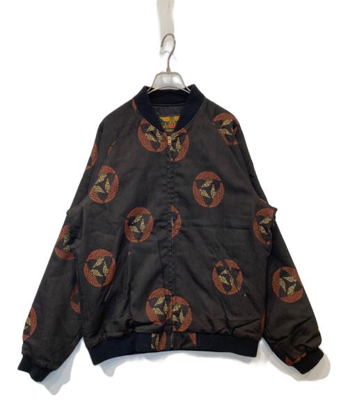 CALEE（キャリー）CALEE (キャリー) JACQUARD ORIENTAL PATTERN LIB JACKET（ジャカードオリエンタルパターンリブジャケット） ブラウン サイズ:Lの古着・服飾アイテム