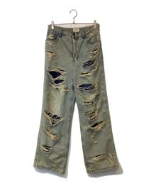 MIJKO（ミコ）の古着「ダメージデニムパンツ」｜インディゴ