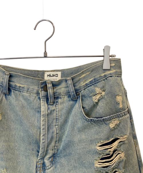 MIJKO（ミコ）MIJKO (ミコ) ダメージデニムパンツ インディゴ サイズ:Mの古着・服飾アイテム