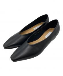 UNITED ARROWS TOKYO（ユナイテッドアローズトウキョウ）の古着「スクエア ポインテッド フラットシューズ 1731-699-8953」｜ブラック