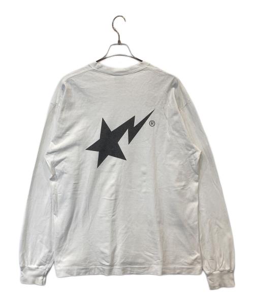 A BATHING APE（ア ベイシング エイプ）A BATHING APE (ア ベイシング エイプ) オーバーサイズロングカットソー ホワイト サイズ:XLの古着・服飾アイテム