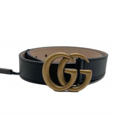 中古・古着通販】GUCCI (グッチ) GGマーモントダブルG レザーベルト