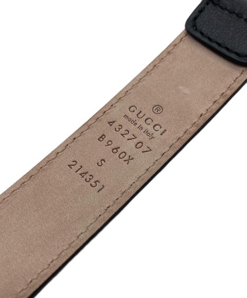 GUCCI（グッチ）GUCCI (グッチ) GGマーモントダブルG レザーベルト 432707 ブラック サイズ:Sの古着・服飾アイテム