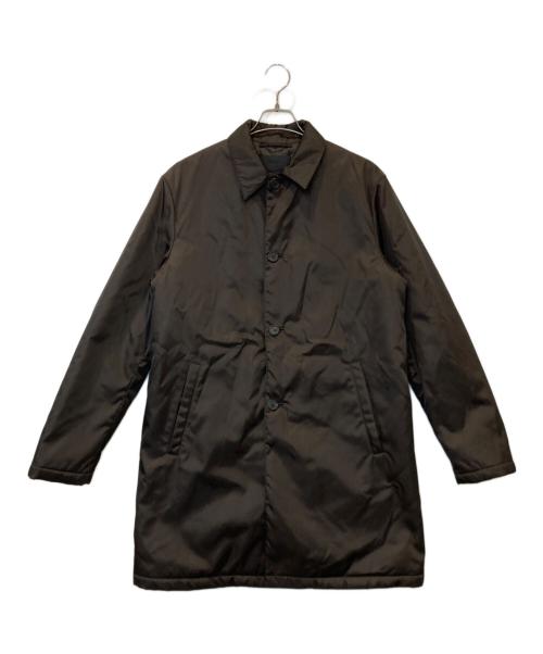 PRADA（プラダ）PRADA (プラダ) ナイロンパテッドステンカラーコート　UGY451 S142 ブラウン サイズ:48の古着・服飾アイテム