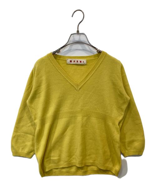 MARNI（マルニ）MARNI (マルニ) Vネックカシミヤニット イエロー サイズ:44の古着・服飾アイテム