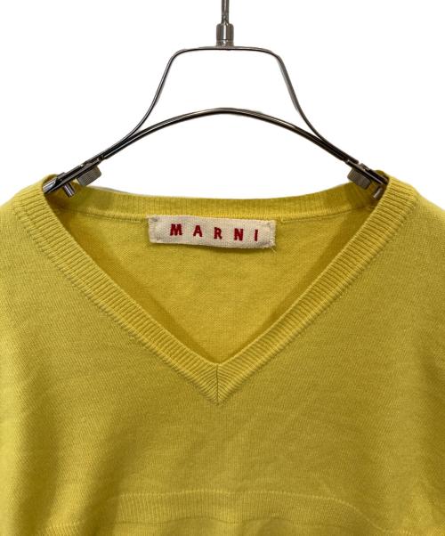 MARNI（マルニ）MARNI (マルニ) Vネックカシミヤニット イエロー サイズ:44の古着・服飾アイテム