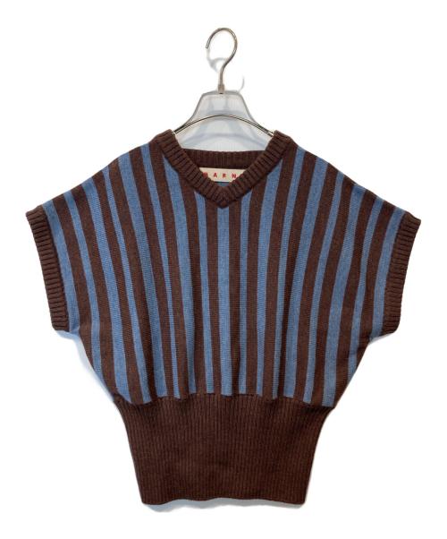 MARNI（マルニ）MARNI (マルニ) ストライプニット ブラウン サイズ:40の古着・服飾アイテム