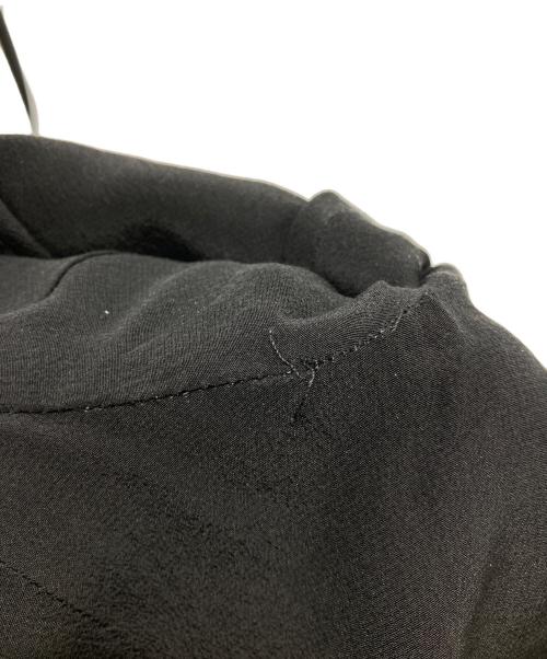 Christian Dior（クリスチャン ディオール）Christian Dior (クリスチャン ディオール) シルクウール ノーカラー 裾プリーツギャザージャケット 2C21230C1725 ブラック サイズ:40の古着・服飾アイテム