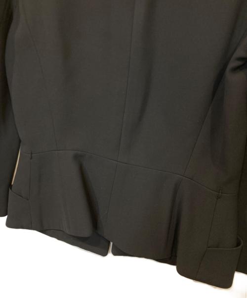 Christian Dior（クリスチャン ディオール）Christian Dior (クリスチャン ディオール) シルクウール ノーカラー 裾プリーツギャザージャケット 2C21230C1725 ブラック サイズ:40の古着・服飾アイテム