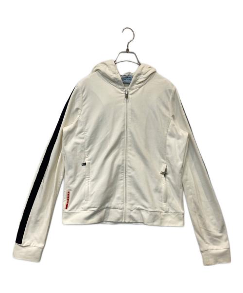PRADA（プラダ）PRADA (プラダ) サイドラインジップパーカー 138468 R142 アイボリー サイズ:XLの古着・服飾アイテム