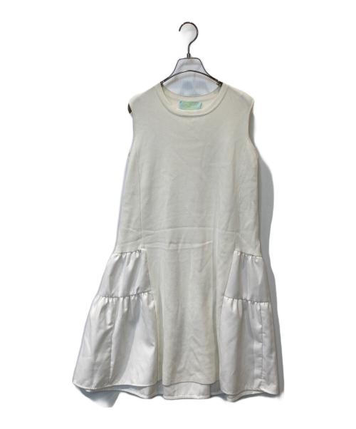 CHESTY（チェスティ）CHESTY (チェスティ) THE HANY (ザハニー) ノースリーブ切替ワンピース ホワイトの古着・服飾アイテム
