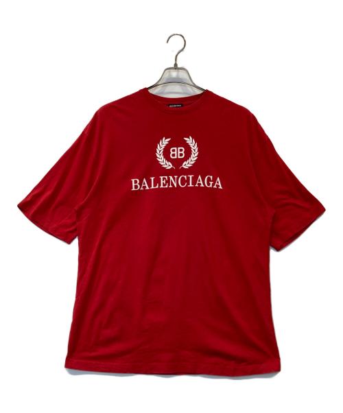 BALENCIAGA（バレンシアガ）BALENCIAGA (バレンシアガ) BBロゴ プリントTシャツ 544271 レッド サイズ:Sの古着・服飾アイテム