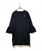 JUSGLITTYジャスグリッティー）の古着「長袖ワンピース 44164480」｜ブラック