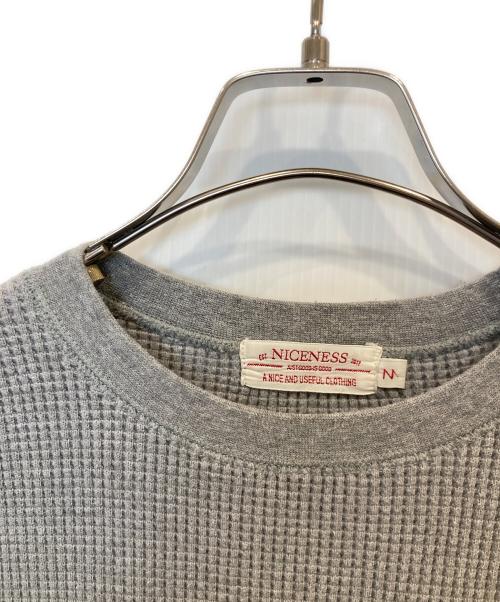 NICENESS（ナイスネス）NICENESS (ナイスネス) ELVIN ワッフルカットソー NN-J01F19 グレー サイズ:Mの古着・服飾アイテム