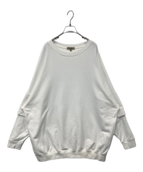 YEEZY SEASON4（イージーシーズン4）YEEZY SEASON4 (イージーシーズン4) Double Sleeve Crew Sweat（ダブルスリーブクルースウェット） アイボリー サイズ:Mの古着・服飾アイテム