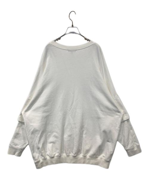 YEEZY SEASON4（イージーシーズン4）YEEZY SEASON4 (イージーシーズン4) Double Sleeve Crew Sweat（ダブルスリーブクルースウェット） アイボリー サイズ:Mの古着・服飾アイテム