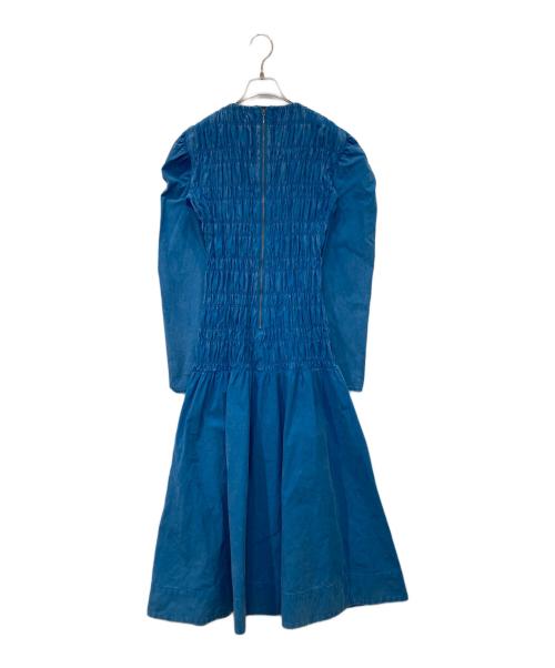 moussy（マウジー）moussy (マウジー) SHIRRING GATHER（ シャーリングギャザー） ドレス　010GA230-6780 ブルー サイズ:1の古着・服飾アイテム