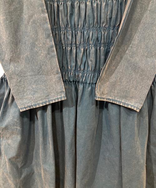 moussy（マウジー）moussy (マウジー) SHIRRING GATHER（ シャーリングギャザー） ドレス　010GA230-6780 ブルー サイズ:1の古着・服飾アイテム