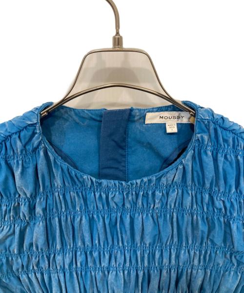 moussy（マウジー）moussy (マウジー) SHIRRING GATHER（ シャーリングギャザー） ドレス　010GA230-6780 ブルー サイズ:1の古着・服飾アイテム