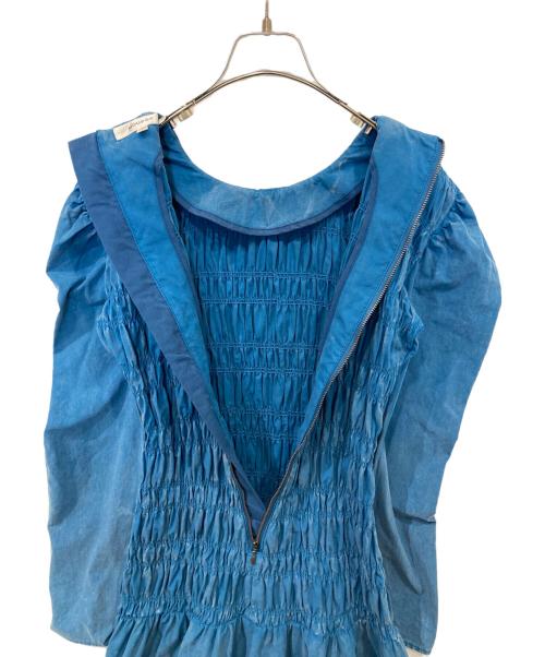 moussy（マウジー）moussy (マウジー) SHIRRING GATHER（ シャーリングギャザー） ドレス　010GA230-6780 ブルー サイズ:1の古着・服飾アイテム