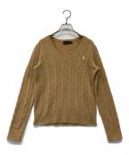 POLO RALPH LAURENポロ・ラルフローレン）の古着「カシミヤ混ケーブルニット」｜ブラウン