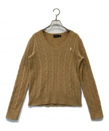 POLO RALPH LAUREN（ポロ・ラルフローレン）の古着「カシミヤ混ケーブルニット」｜ブラウン