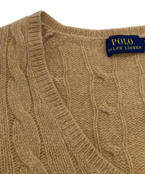 POLO RALPH LAUREN（ポロ・ラルフローレン）POLO RALPH LAUREN (ポロ・ラルフローレン) カシミヤ混ケーブルニット ブラウン サイズ:XSの古着・服飾アイテム