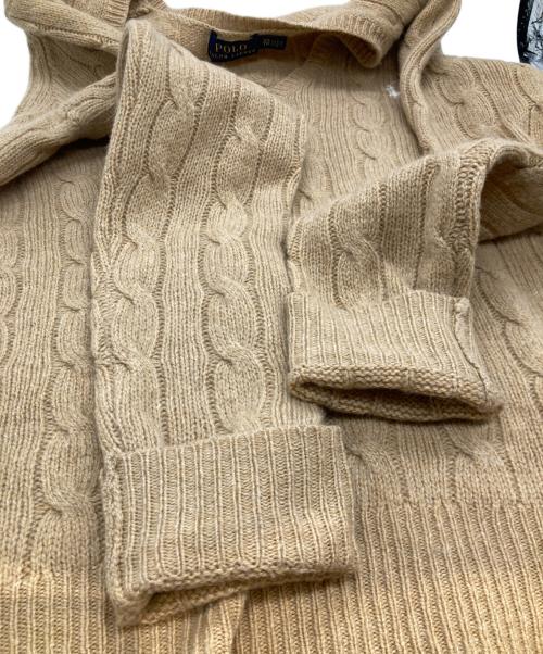 POLO RALPH LAUREN（ポロ・ラルフローレン）POLO RALPH LAUREN (ポロ・ラルフローレン) カシミヤ混ケーブルニット ブラウン サイズ:XSの古着・服飾アイテム