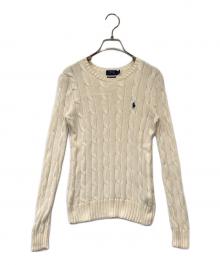POLO RALPH LAUREN（ポロ・ラルフローレン）の古着「ケーブルニット」｜ホワイト