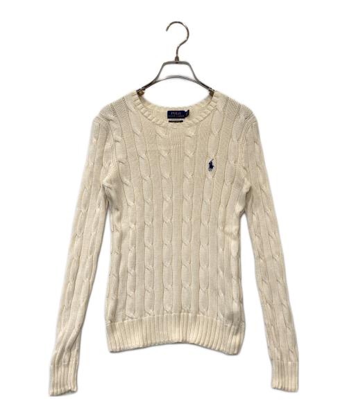 POLO RALPH LAUREN（ポロ・ラルフローレン）POLO RALPH LAUREN (ポロ・ラルフローレン) ケーブルニット ホワイト サイズ:XSの古着・服飾アイテム