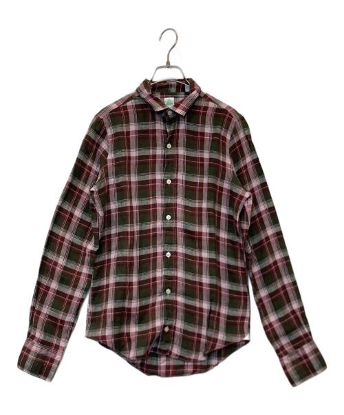 finamore（フィナモレ）Finamore (フィナモレ) チェックシャツ ピンク サイズ:38の古着・服飾アイテム