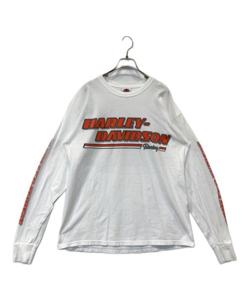 HARLEY-DAVIDSON（ハーレーダビッドソン）HARLEY-DAVIDSON (ハーレーダビッドソン) ロングカットソー ホワイト サイズ:Lの古着・服飾アイテム