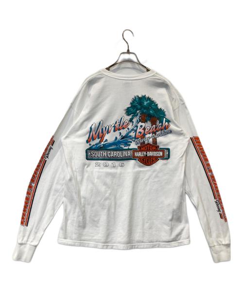 HARLEY-DAVIDSON（ハーレーダビッドソン）HARLEY-DAVIDSON (ハーレーダビッドソン) ロングカットソー ホワイト サイズ:Lの古着・服飾アイテム