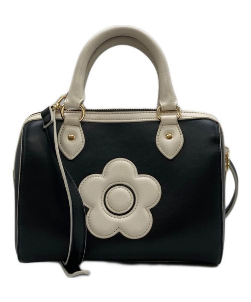 MARY QUANT（マリークヮント）MARY QUANT (マリークヮント) デイジークラシカル ミニボストン ショルダーバッグ ブラックの古着・服飾アイテム