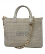 furfurファーファー）の古着「ツイードロゴトートバッ」｜アイボリー