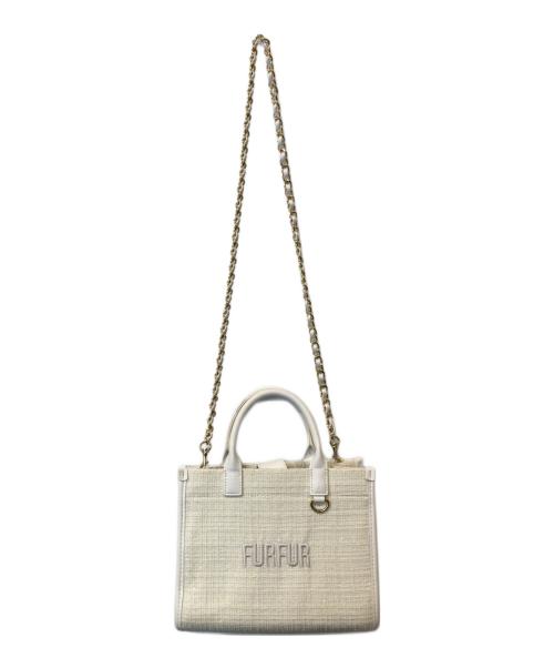 furfur（ファーファー）FURFUR (ファーファー) ツイードロゴトートバッ アイボリー サイズ:表示がないため不明の古着・服飾アイテム