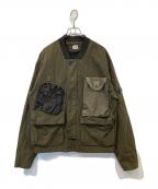 C.P COMPANYシーピーカンパニー）の古着「Coated Bomber Jacket（コーティングボンバージャケット）14CMOW219A 006233G」｜カーキ