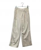 TODAYFULトゥデイフル）の古着「Asymmetry Twill Trousers（アシンメトリーツイルトラウザーズ）　12420708」｜アイボリー