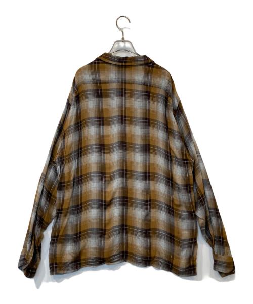 gold（ゴールド）gold (ゴールド) RAYON CHECK L/S OPEN SHIRTレーヨンチェックロングスリーブオープンシャツ GL29435 ブラウン サイズ:Lの古着・服飾アイテム