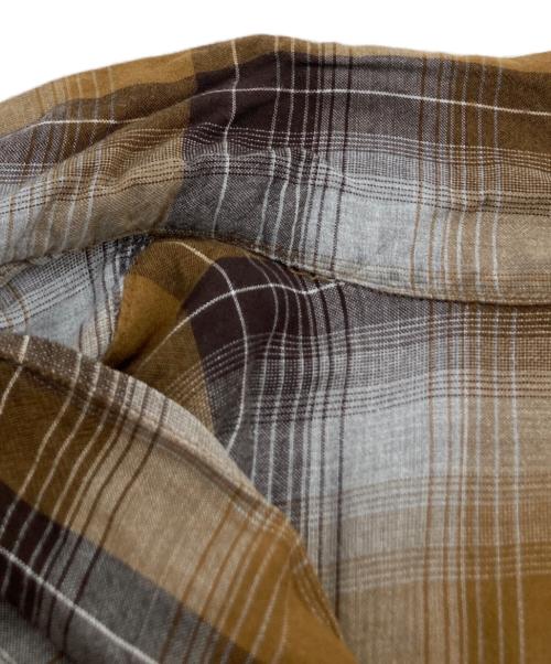 gold（ゴールド）gold (ゴールド) RAYON CHECK L/S OPEN SHIRTレーヨンチェックロングスリーブオープンシャツ GL29435 ブラウン サイズ:Lの古着・服飾アイテム